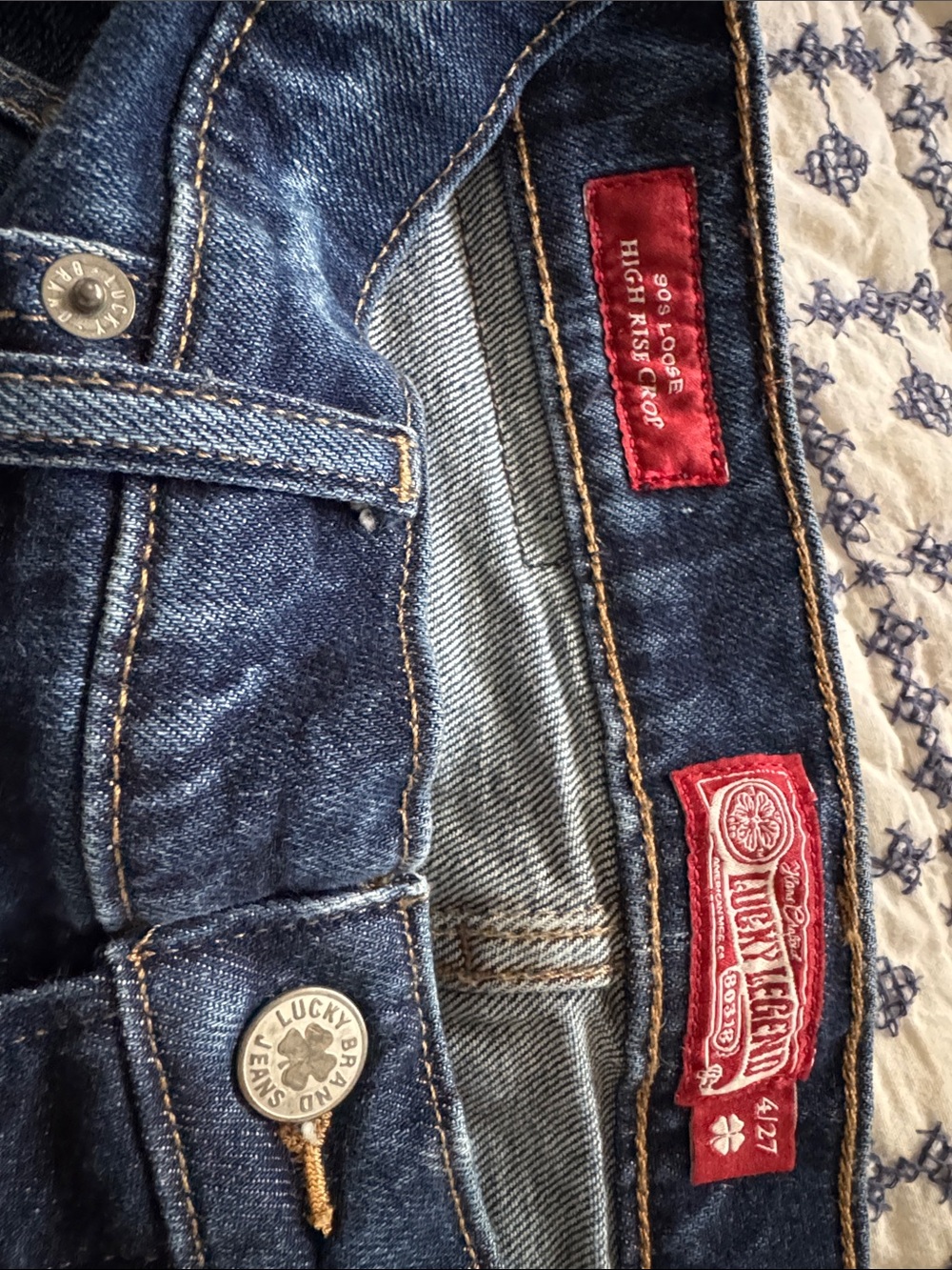 Lucky Brand High-Rise Indigo Blue Jeans with Red Label sixe 4/27